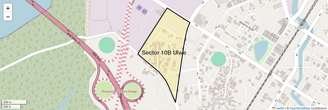 Location Map of Sector 10B Ulwe, Navi Mumbai