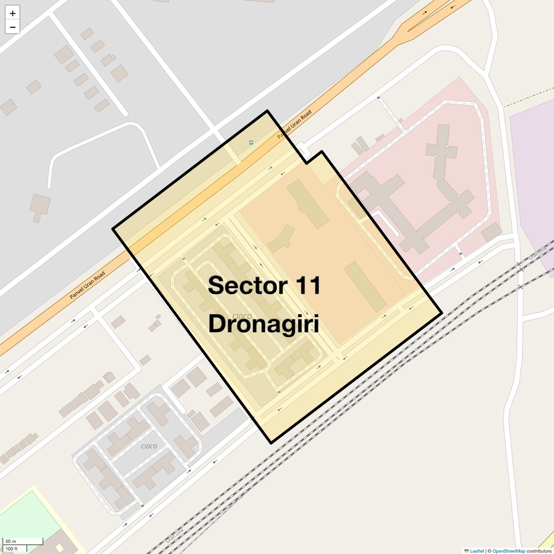Location Map of Sector 11 Dronagiri, Navi Mumbai