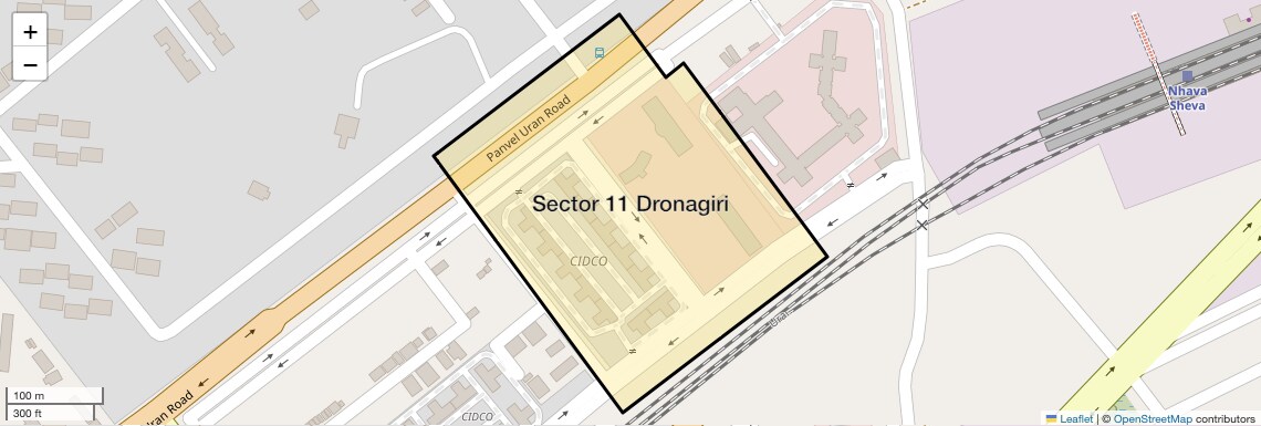 Location Map of Sector 11 Dronagiri, Navi Mumbai