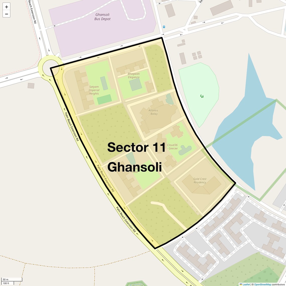 Location Map of Sector 11 Ghansoli, Navi Mumbai