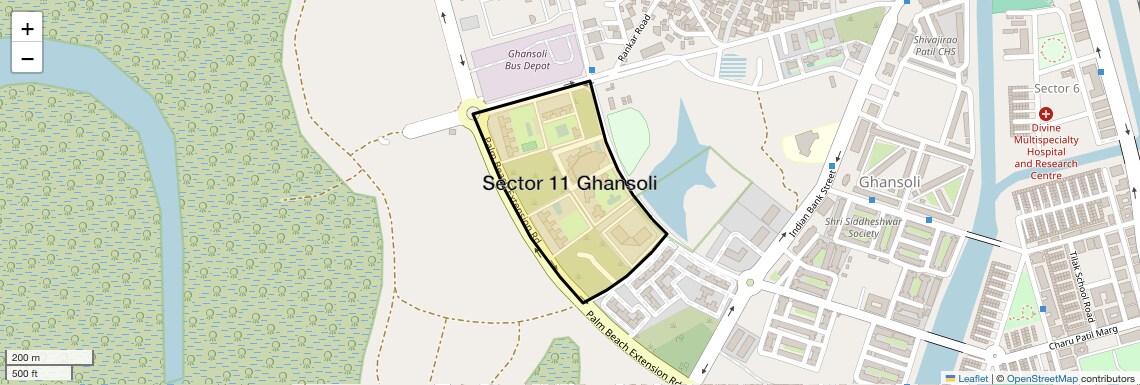 Location Map of Sector 11 Ghansoli, Navi Mumbai
