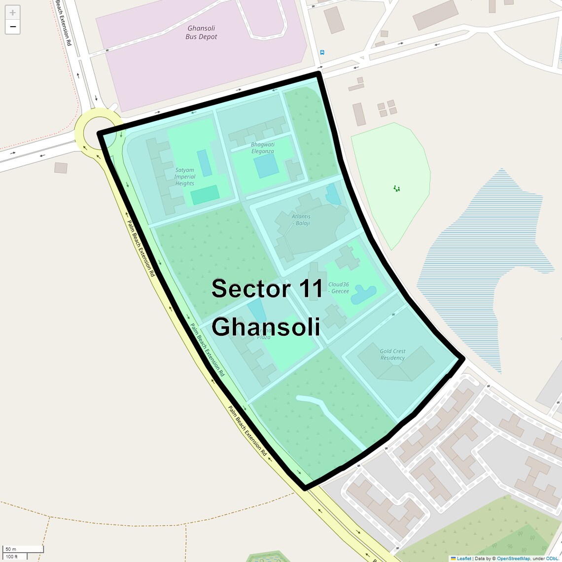 Location Map of Sector 11 Ghansoli, Navi Mumbai