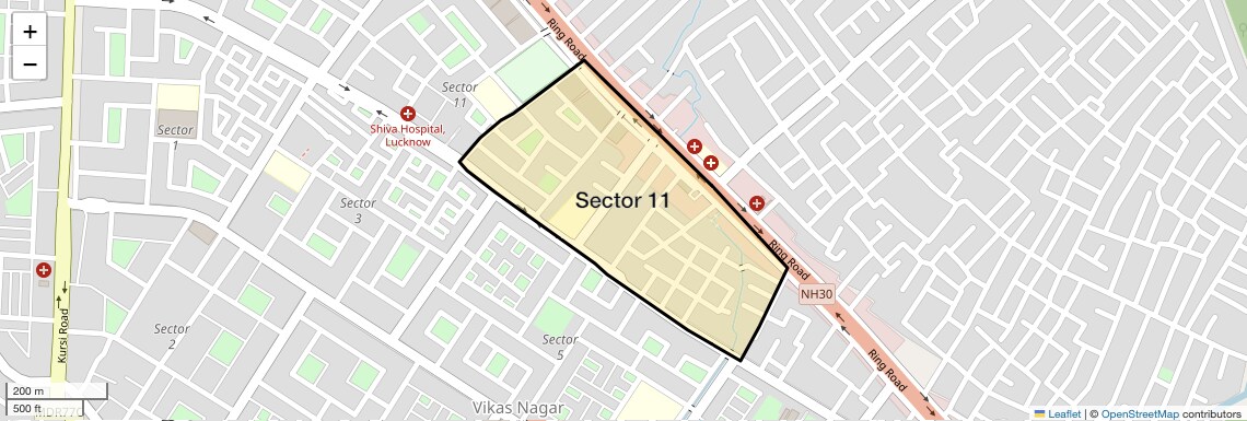 Location Map of Sector 11, Lucknow