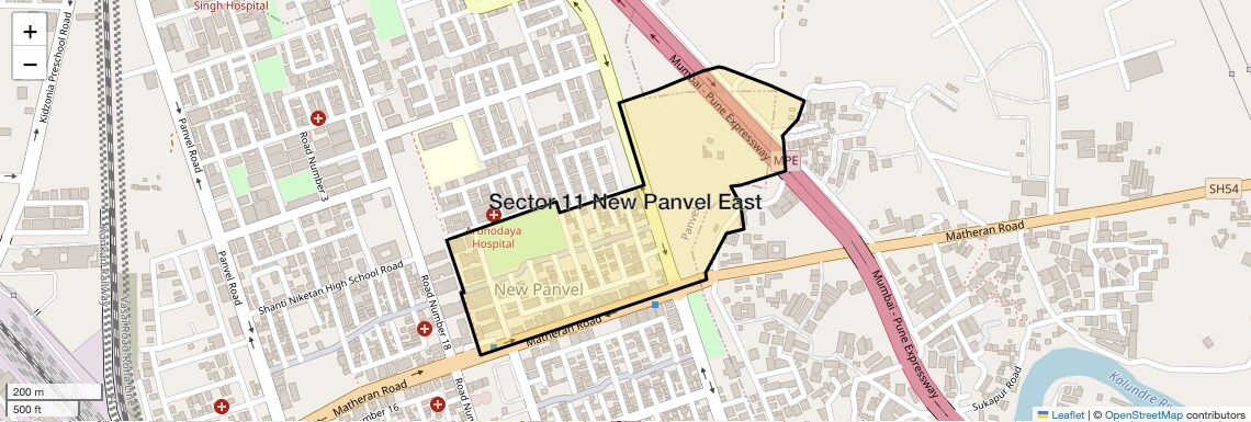 Location Map of Sector 11 New Panvel East, Navi Mumbai