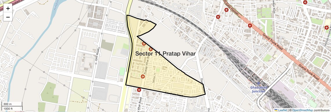 Location Map of Sector 11 Pratap Vihar, Ghaziabad