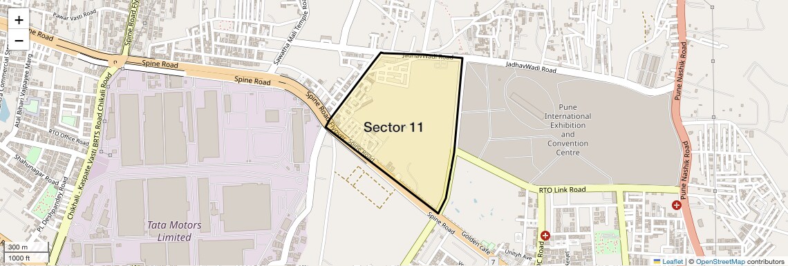 Location Map of Sector 11, Pune