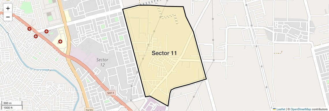Location Map of Sector 11, Sonipat