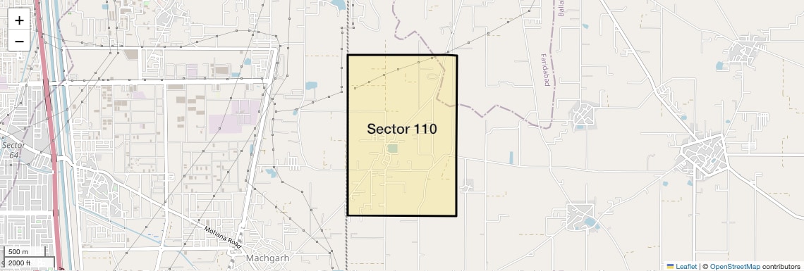 Location Map of Sector 110, Faridabad