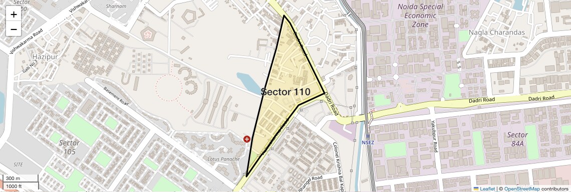 Location Map of Sector 110, Noida