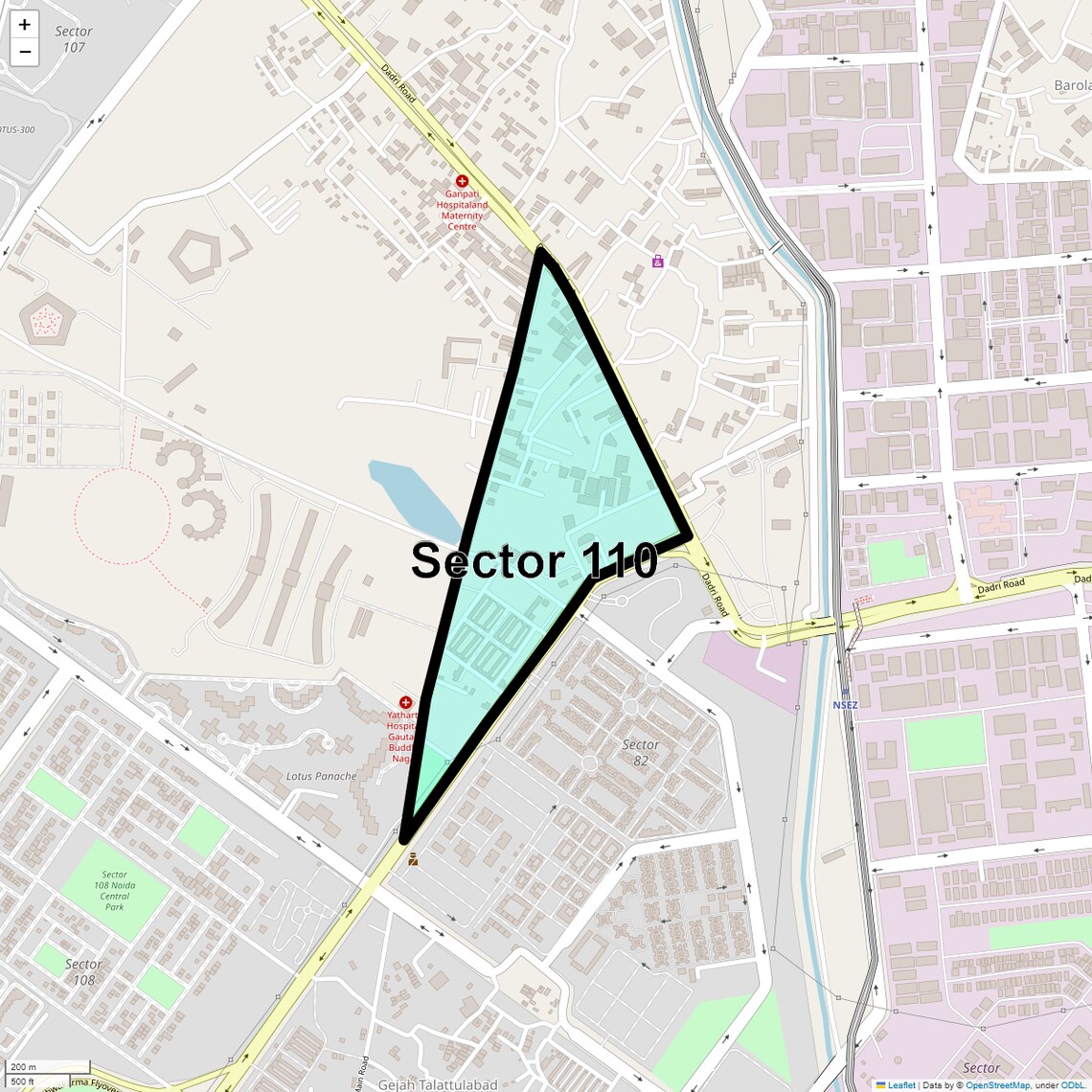 Location Map of Sector 110, Noida