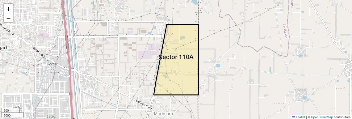 Location Map of Sector 110A, Faridabad