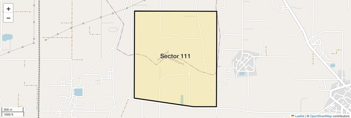 Location Map of Sector 111, Faridabad