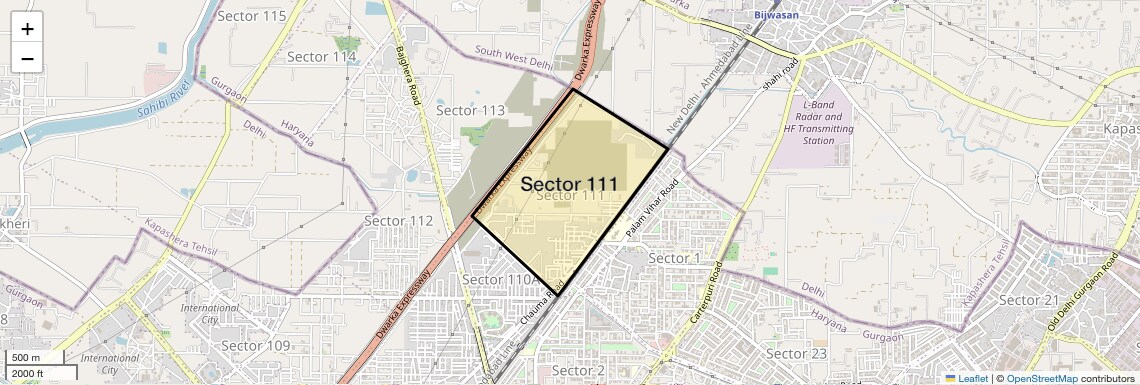 Location Map of Sector 111, Gurgaon