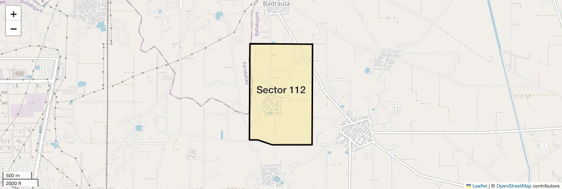 Location Map of Sector 112, Faridabad