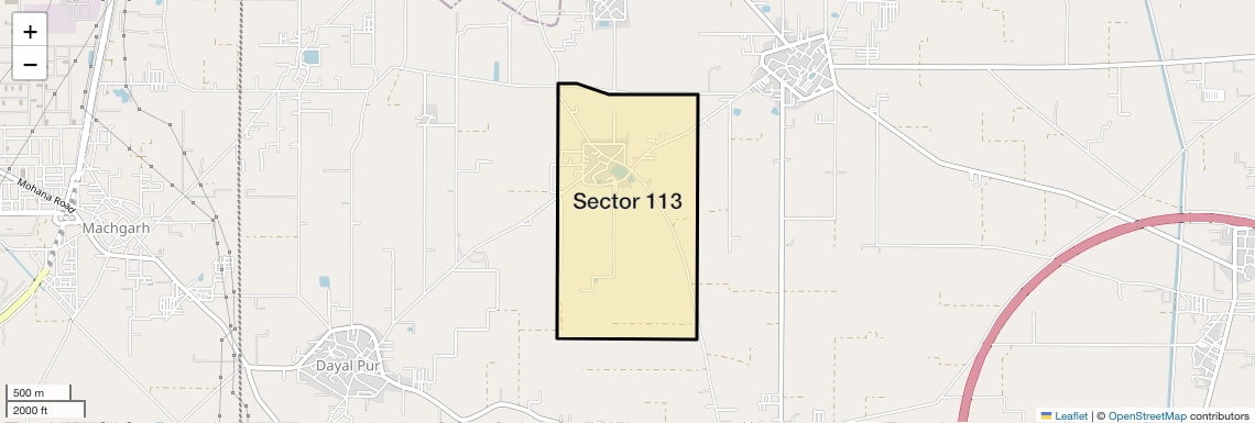 Location Map of Sector 113, Faridabad