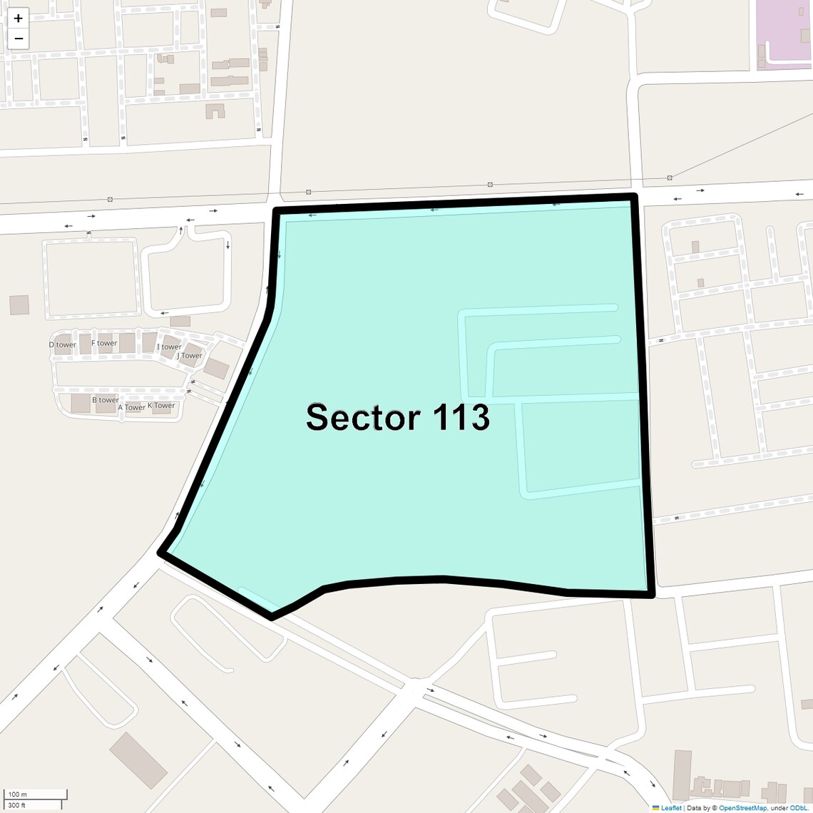 Location Map of Sector 113, Noida