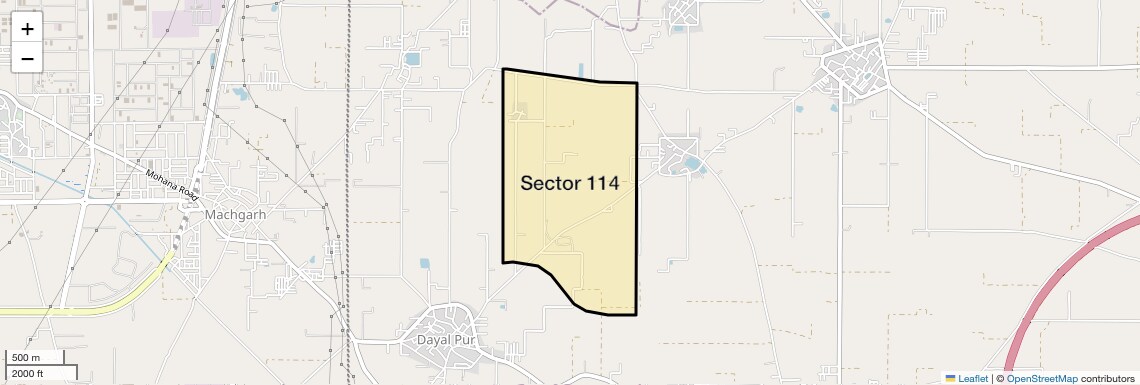 Location Map of Sector 114, Faridabad