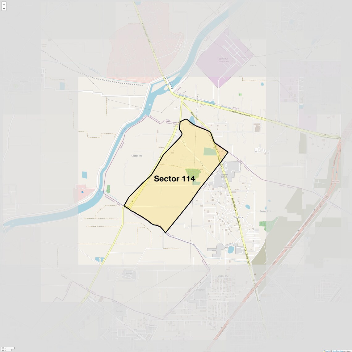 Location Map of Sector 114, Gurgaon