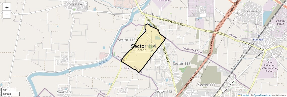 Location Map of Sector 114, Gurgaon