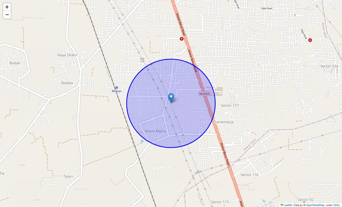 Location Map of Sector 115, Chandigarh