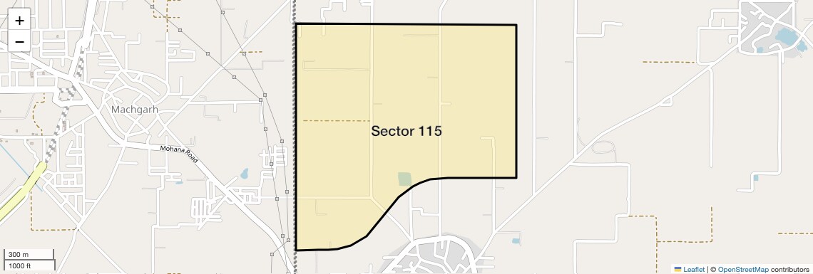 Location Map of Sector 115, Faridabad