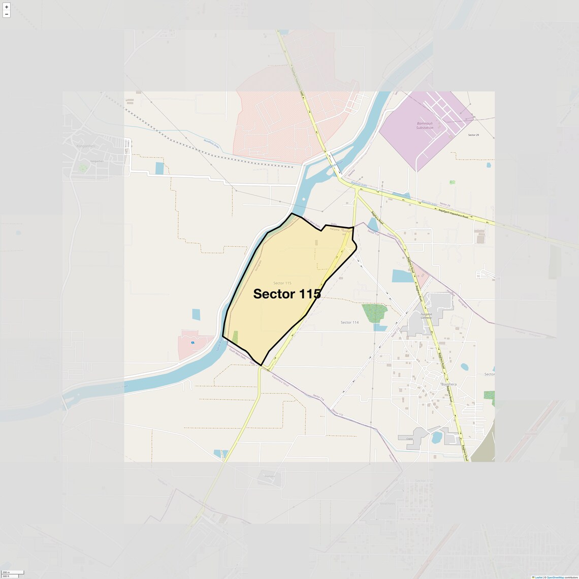 Location Map of Sector 115, Gurgaon