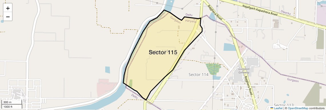 Location Map of Sector 115, Gurgaon