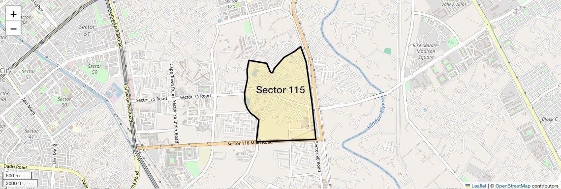 Location Map of Sector 115, Noida