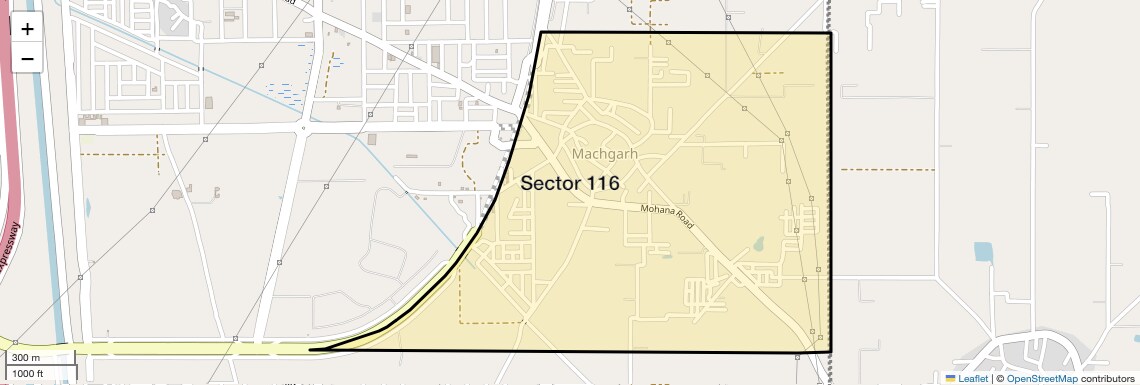 Location Map of Sector 116, Faridabad
