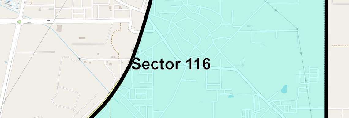 Location Map of Sector 116, Faridabad