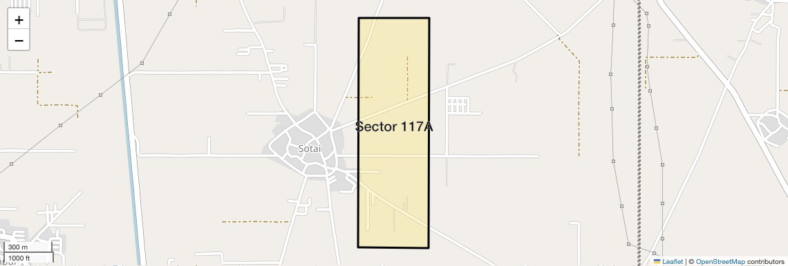 Location Map of Sector 117A, Faridabad