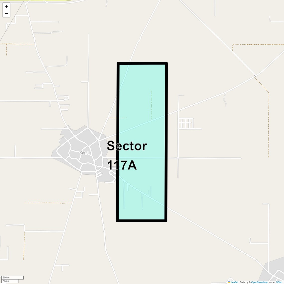 Location Map of Sector 117a, Faridabad