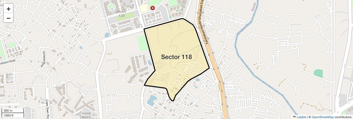Location Map of Sector 118, Noida