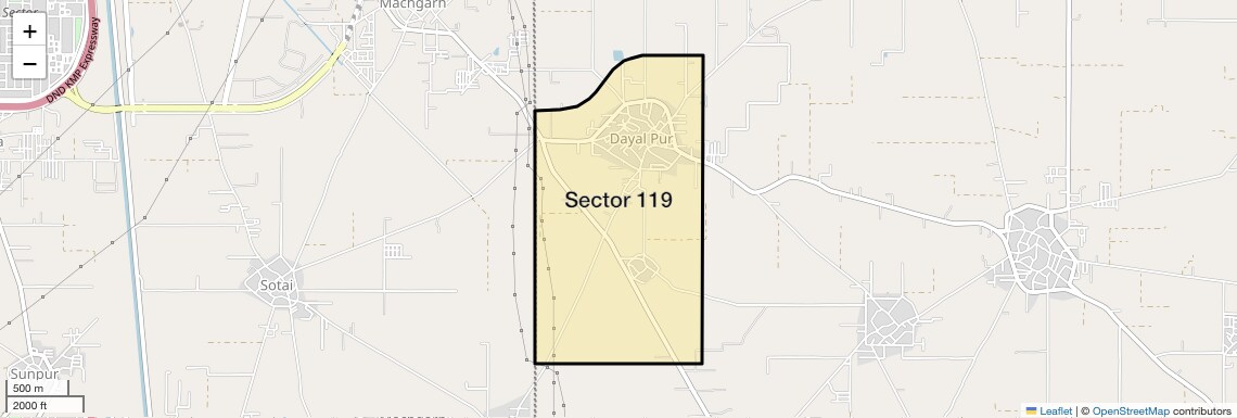 Location Map of Sector 119, Faridabad
