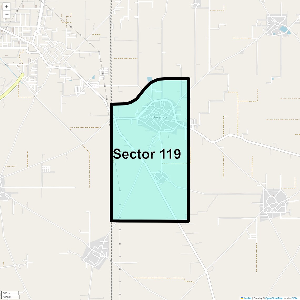 Location Map of Sector 119, Faridabad
