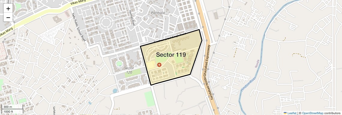 Location Map of Sector 119, Noida
