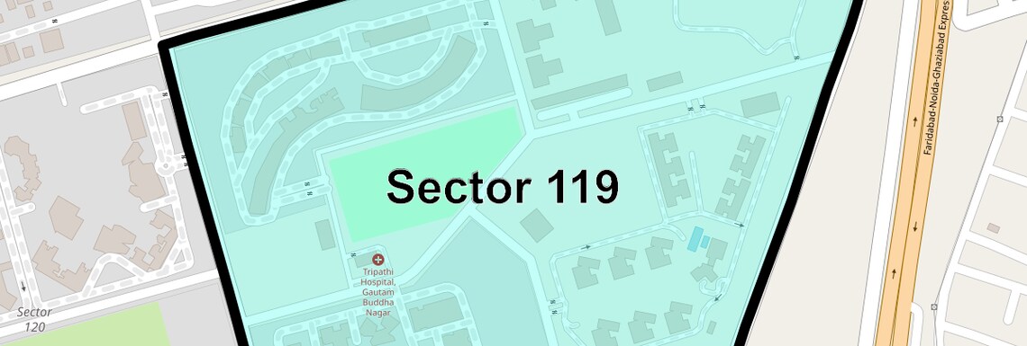 Location Map of Sector 119, Noida
