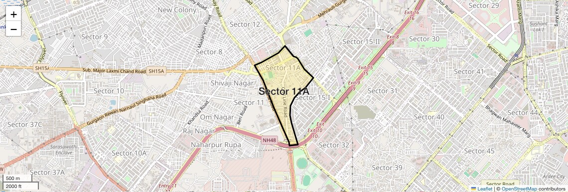 Location Map of Sector 11A, Gurgaon