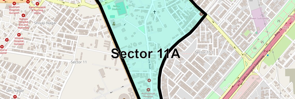 Location Map of Sector 11a, Gurgaon