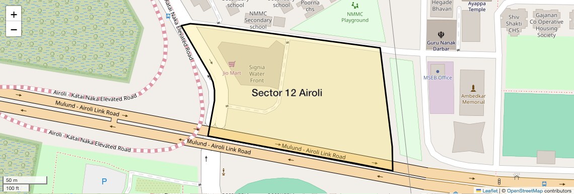 Location Map of Sector 12 Airoli, Navi Mumbai
