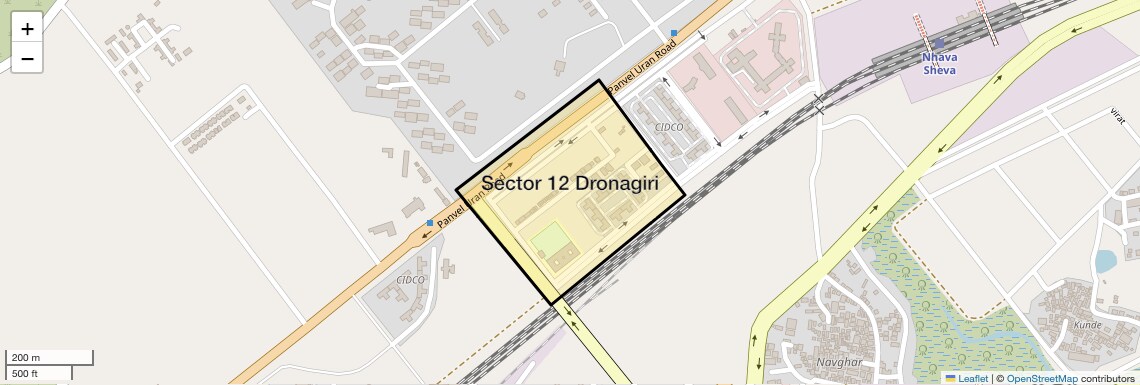 Location Map of Sector 12 Dronagiri, Navi Mumbai