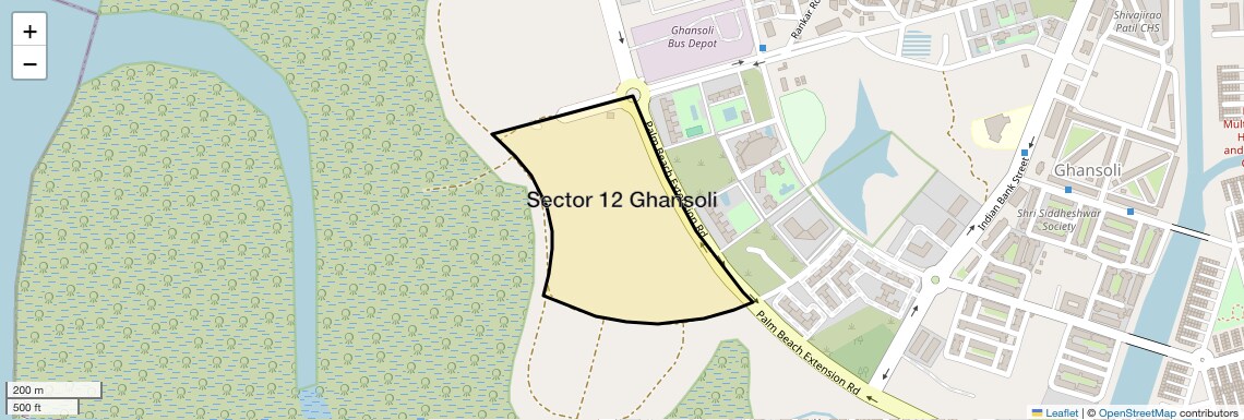 Location Map of Sector 12 Ghansoli, Navi Mumbai