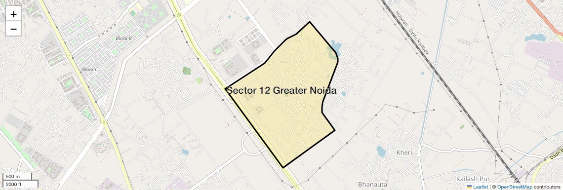 Location Map of Sector 12 Greater Noida, Greater Noida