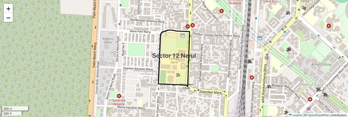 Location Map of Sector 12 Nerul, Navi Mumbai