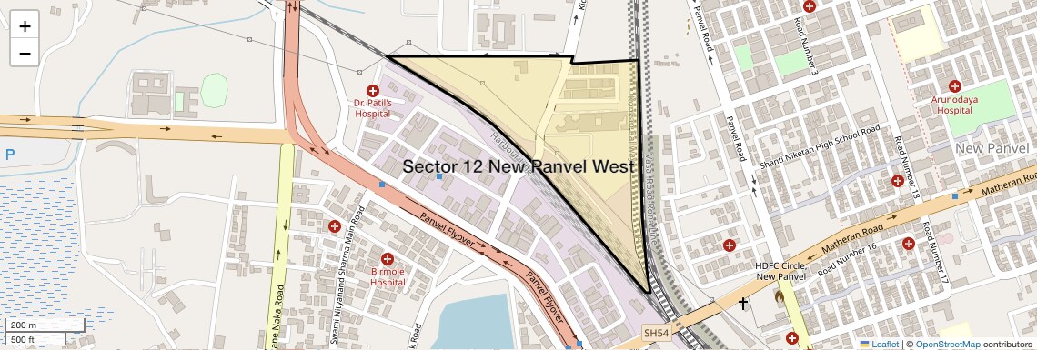 Location Map of Sector 12 New Panvel West, Navi Mumbai