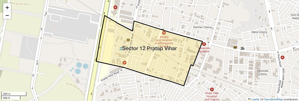 Location Map of Sector 12 Pratap Vihar, Ghaziabad