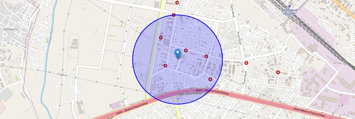 Location Map of Sector 12 Pratap Vihar, Ghaziabad