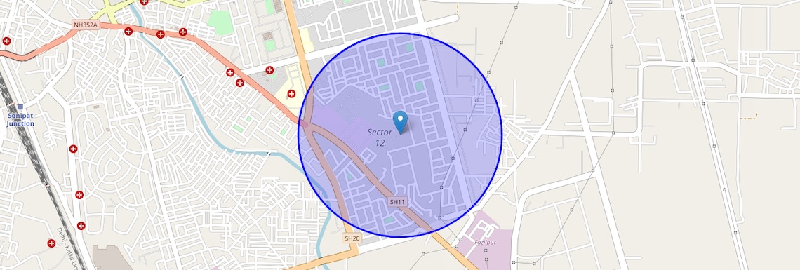 Location Map of Sector 12, Sonipat