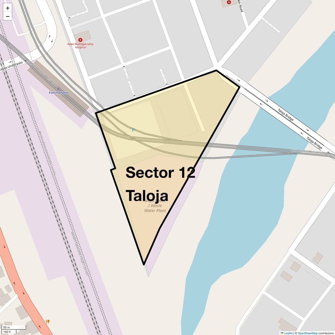 Location Map of Sector 12 Taloja, Navi Mumbai