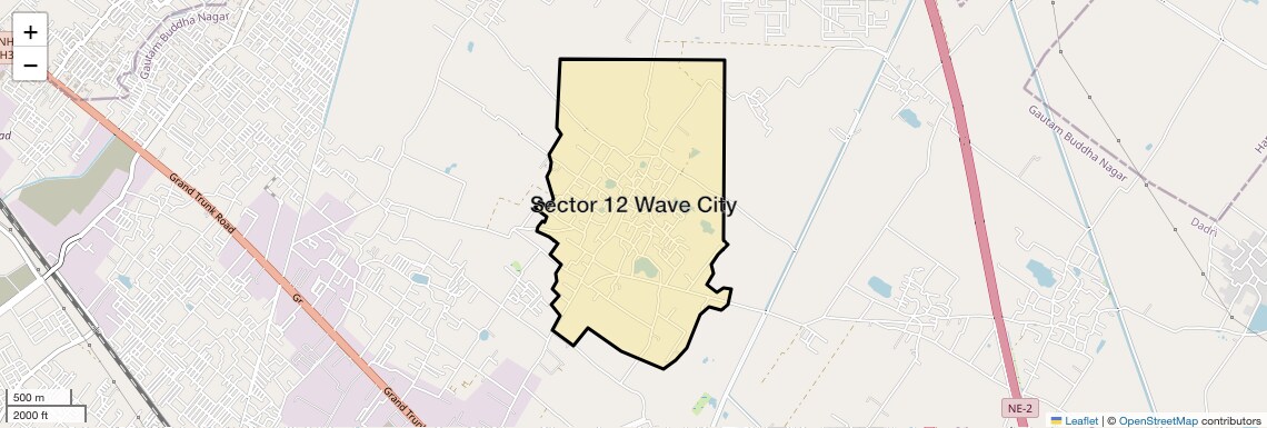 Location Map of Sector 12 Wave City, Ghaziabad